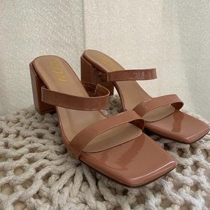 New! YDN Women Chic Open Square Toe Mules Block Low Mid Heel Sandals